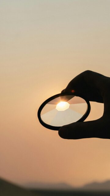 Sunset Through Prismatic Camera Lens Filter Aesthetic Phone Wallpaper