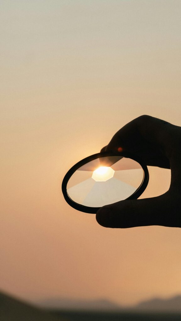 Sunset Through Prismatic Camera Lens Filter Aesthetic Phone Wallpaper