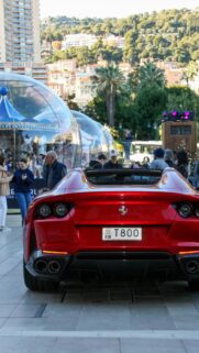 Ferrari 812 GTS Red Luxury Sports Car in Monaco Streets Wallpaper