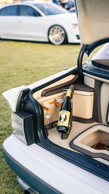 Choya Sake Trunk Setup in Custom VIP JDM Luxury Car Wallpaper