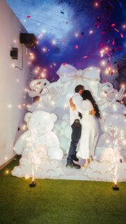 Romantic Gender Reveal Couple Celebration Mobile Wallpaper