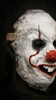 Creepy Clown Horror Mask Close Up Phone Wallpaper