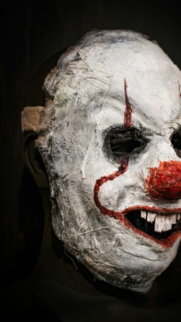 Creepy Clown Horror Mask Close Up Phone Wallpaper