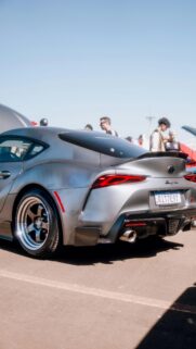 Custom Grey Toyota Supra MK5 Rear View Phone Wallpaper