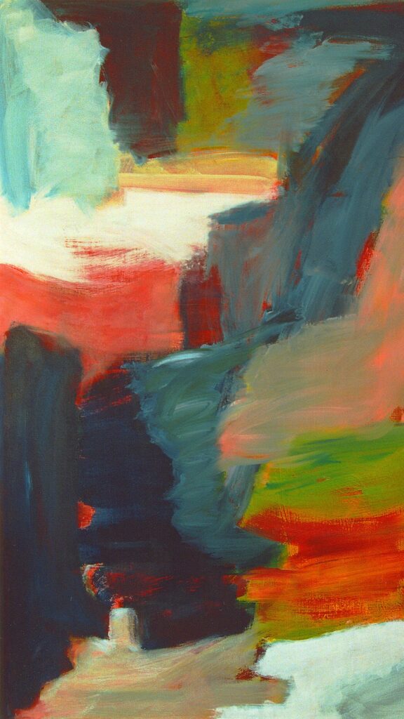 Abstract Expressionist Brushstrokes Artful Red and Blue Mobile Wallpaper