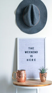 Manifesting Success: The Weekend Is Here Motivational Vision Board Wallpaper