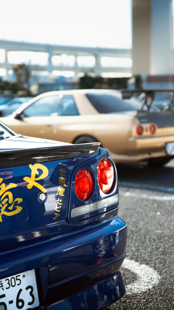 JDM Nissan Skyline GTR Duo Close-Up Phone Wallpaper