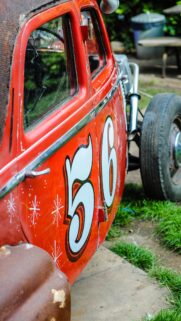 Vintage Red Racing Car Number 56 Hot Rod Mobile Wallpaper