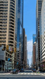 Stunning Philadelphia Skyscraper Urban Canyon City View Wallpaper