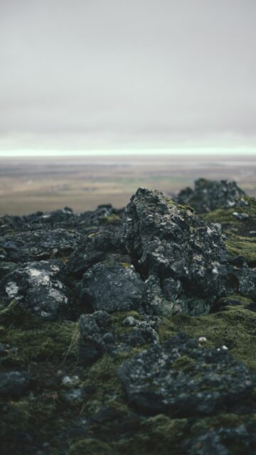 Moody Volcanic Icelandic Lava Field Nature Phone Wallpaper