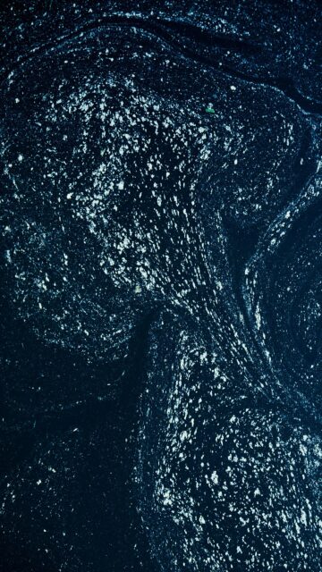 Abstract Dark Ocean Foam Texture Minimalist Mobile Wallpaper