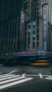 Iconic Radio City Music Hall New York City Street View Wallpaper