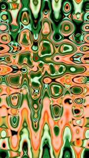 Abstract Liquid Swirls in Orange and Green 4K Mobile Wallpaper