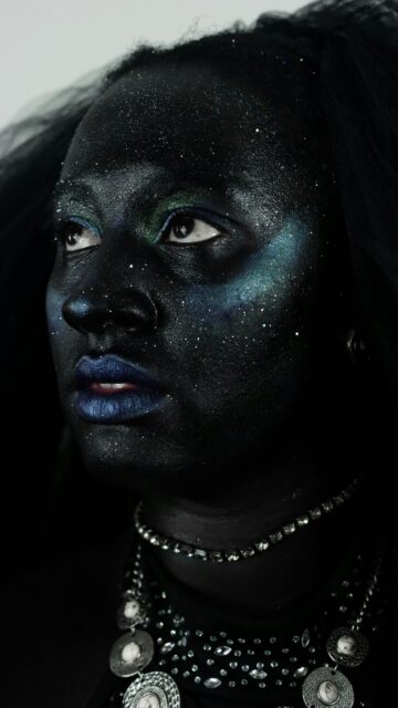 Stunning Celestial Galaxy Makeup Portrait Mobile Wallpaper