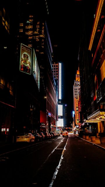 Stunning New York City Night Street View Mobile Wallpaper