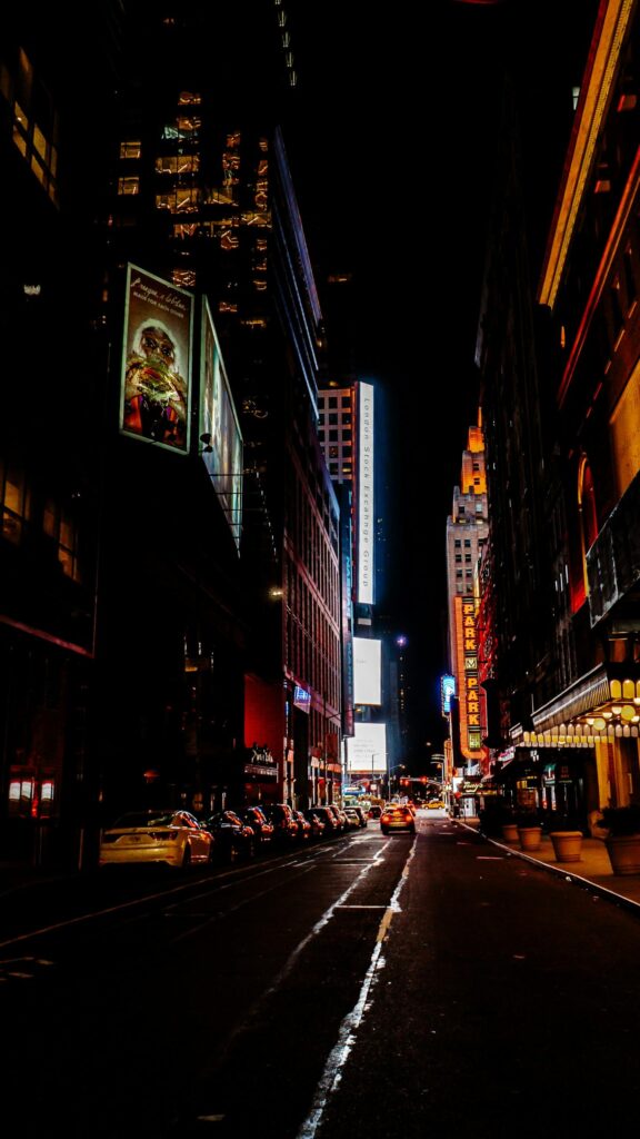 Stunning New York City Night Street View Mobile Wallpaper