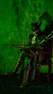 Lady Maria Hunter Sitting on Throne Dark Fantasy Mobile Wallpaper