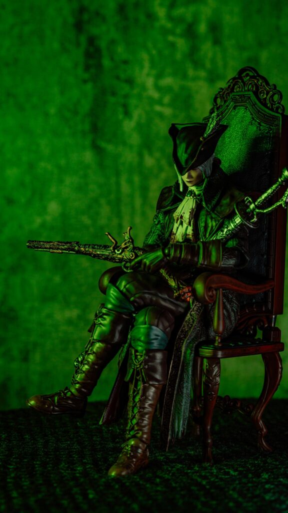 Lady Maria Hunter Sitting on Throne Dark Fantasy Mobile Wallpaper