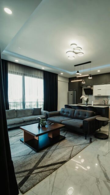 Modern Luxury Living Room Interior With Elegant Decor Phone Wallpaper
