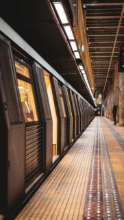 Cinematic Subway Station Train Platform Mobile HD Wallpaper
