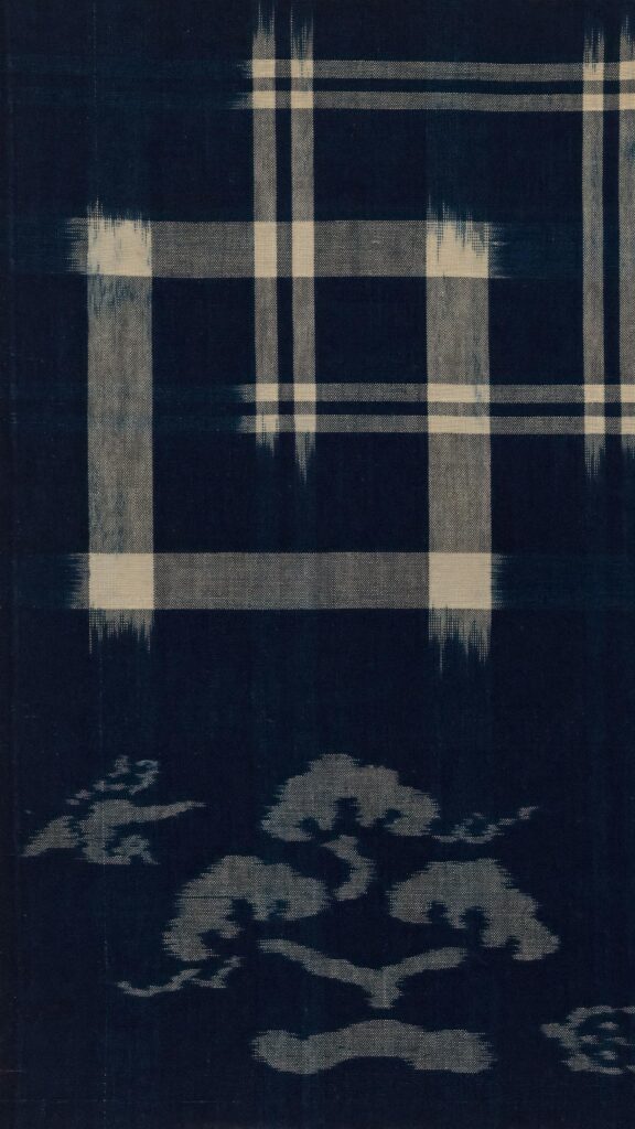 Elegant Japanese Indigo Kasuri Textile Pattern Mobile Wallpaper