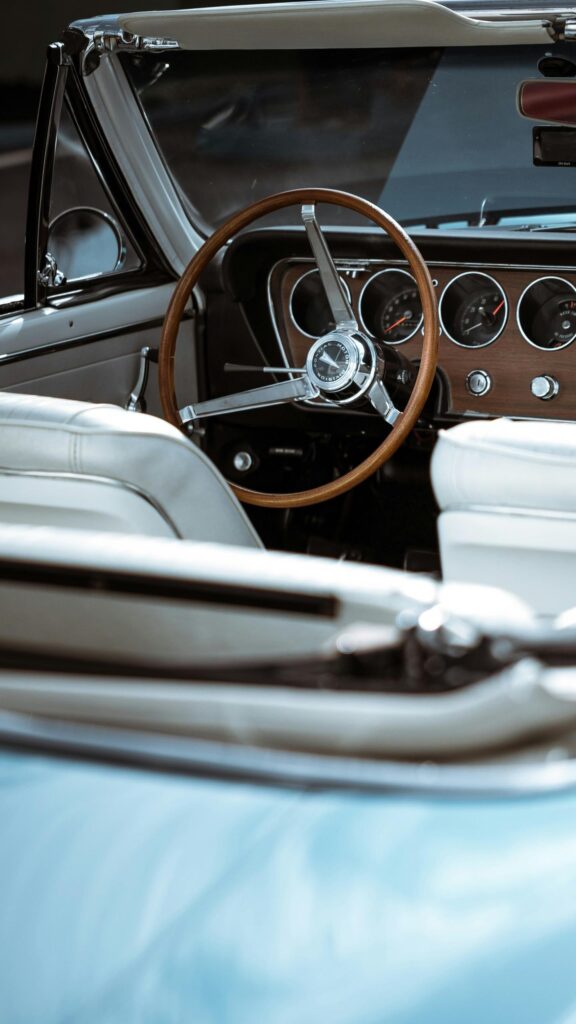 Vintage Pontiac Convertible Interior Classic Car Mobile Wallpaper