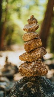 Zen Stone Stacking for Chakra Balancing and Spiritual Grounding Wallpaper
