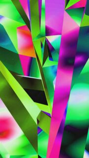 Abstract Neon Crystal Geometric Prism Mobile Art Wallpaper