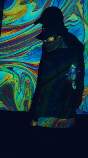 Abstract Psychedelic Silhouette Person Mobile Wallpaper