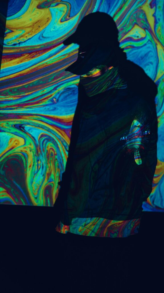 Abstract Psychedelic Silhouette Person Mobile Wallpaper