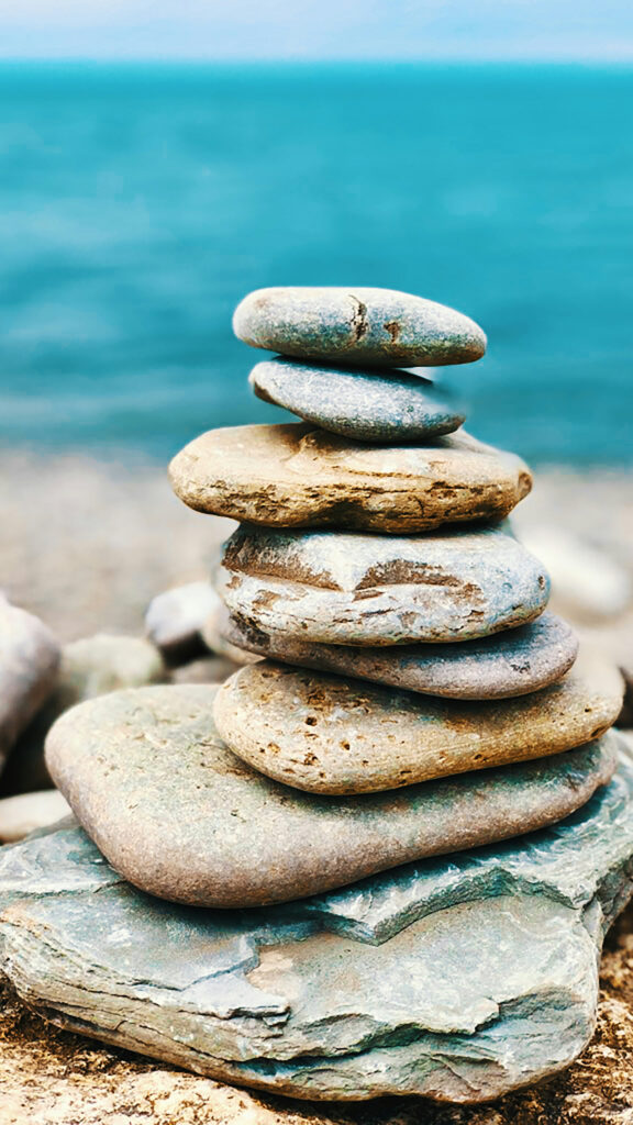 Zen Stone Stacking for Grounding and Manifestation Energy Wallpaper