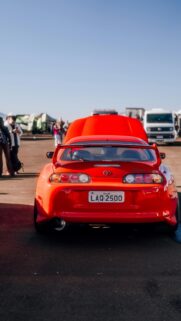Stunning Bright Orange Toyota Supra JDM Sports Car Phone Wallpaper