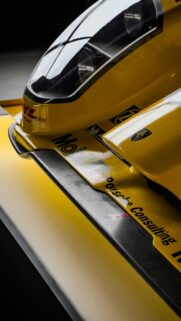 Yellow Porsche Racing Car Close-Up Abstract Mobile Wallpaper