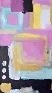 Abstract Pink and Gold Modern Geometric Art Phone Wallpaper