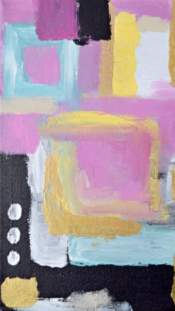 Abstract Pink and Gold Modern Geometric Art Phone Wallpaper