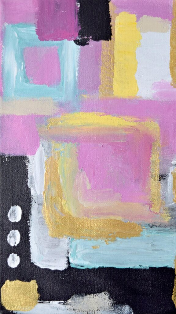 Abstract Pink and Gold Modern Geometric Art Phone Wallpaper