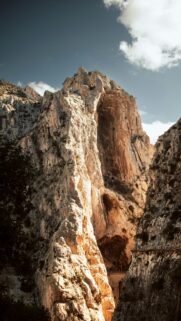 Dramatic Limestone Canyon Cliffside Adventure Phone Wallpaper