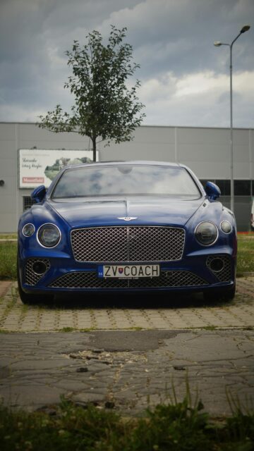 Blue Bentley Continental GT Luxury Sports Car Mobile Wallpaper