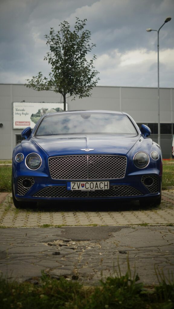 Blue Bentley Continental GT Luxury Sports Car Mobile Wallpaper