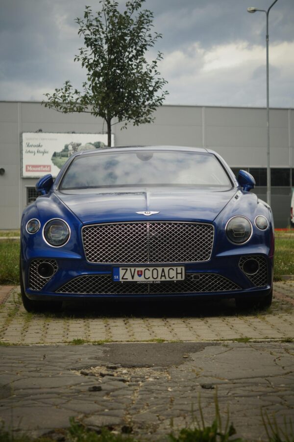 Blue Bentley Continental GT Luxury Sports Car Mobile Wallpaper