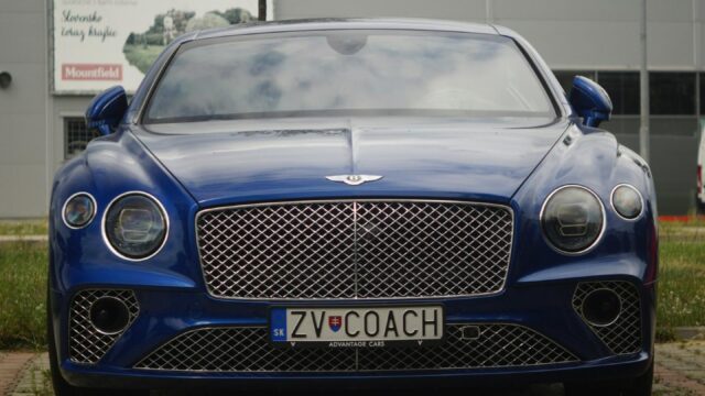 Blue Bentley Continental GT Luxury Sports Car Mobile Wallpaper