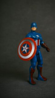 Iconic Captain America Action Figure Hero Studio Portrait Wallpaper