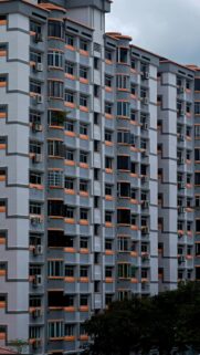 Urban Geometric Architecture Apartment Building Exterior Wallpaper