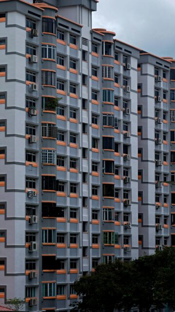 Urban Geometric Architecture Apartment Building Exterior Wallpaper