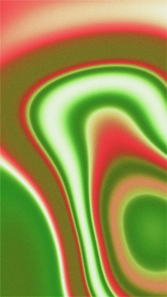 Abstract Neon Green and Red Fluid Wave Mobile Wallpaper