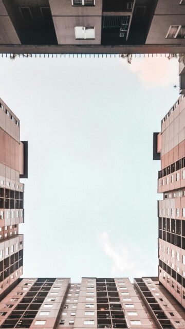 Low Angle View of Urban Residential Towers Mobile Wallpaper