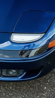Close-up Blue Sports Car Front End Aesthetic Mobile Wallpaper