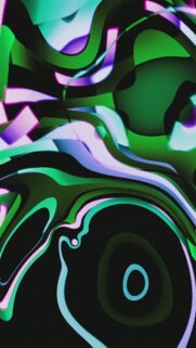 Abstract Neon Green and Purple Liquid Wave Aesthetic Phone Wallpaper