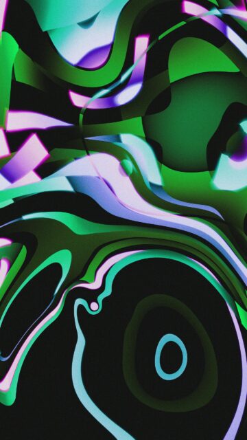 Abstract Neon Green and Purple Liquid Wave Aesthetic Phone Wallpaper