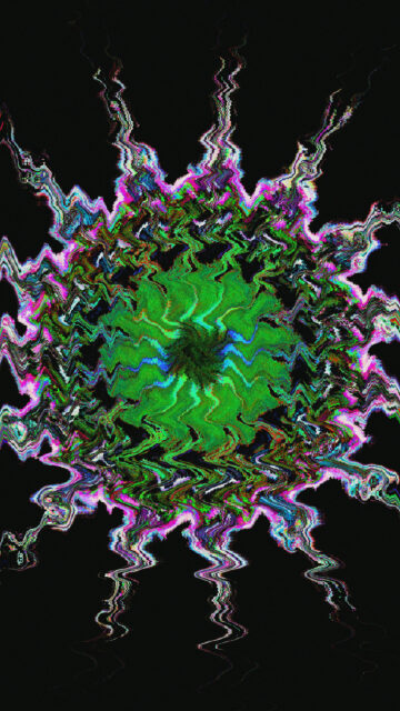 Vibrant Neon Green Cosmic Energy Mandala Spiritual Art Wallpaper